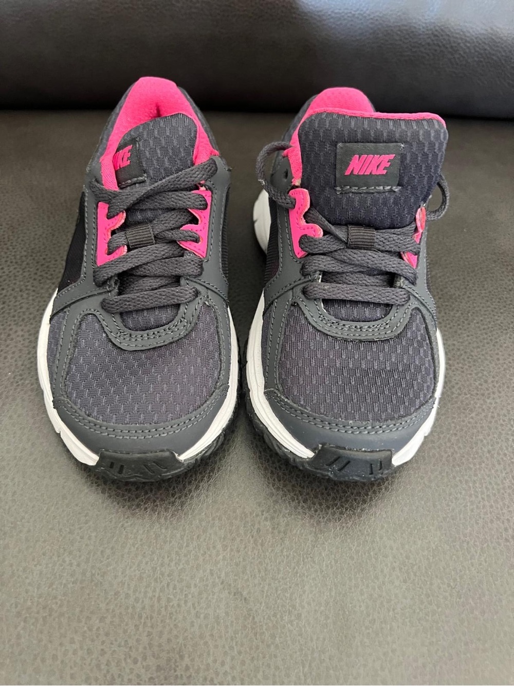 Nike Youth Black Sneakers with Pink Accents
